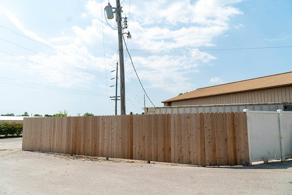 Wood fence at Patterson Tire and Service
