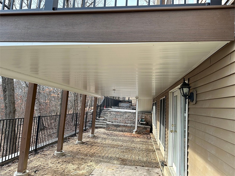 Newly installed underdeck system