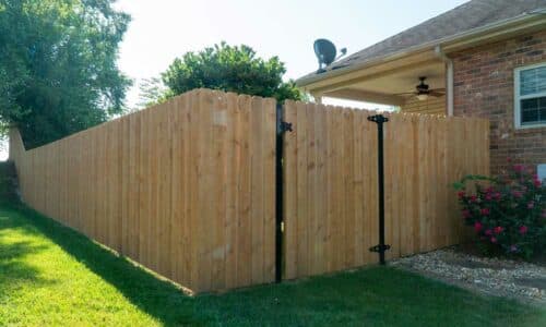 Tall wood privacy fence