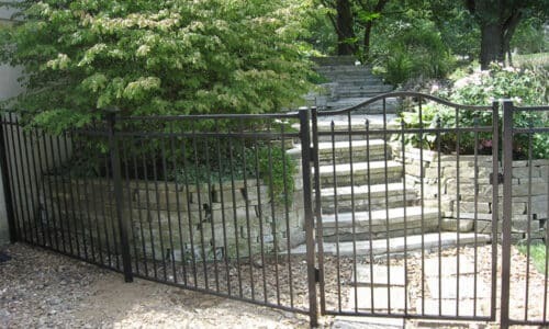 Steel fence with gate