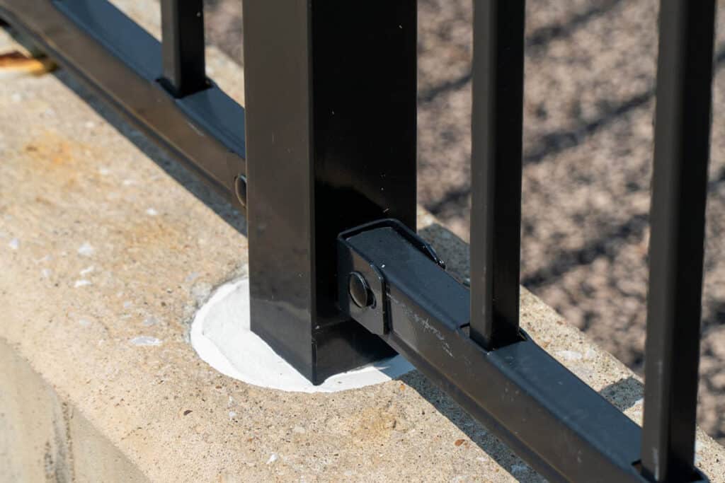 Aluminum fence around playground