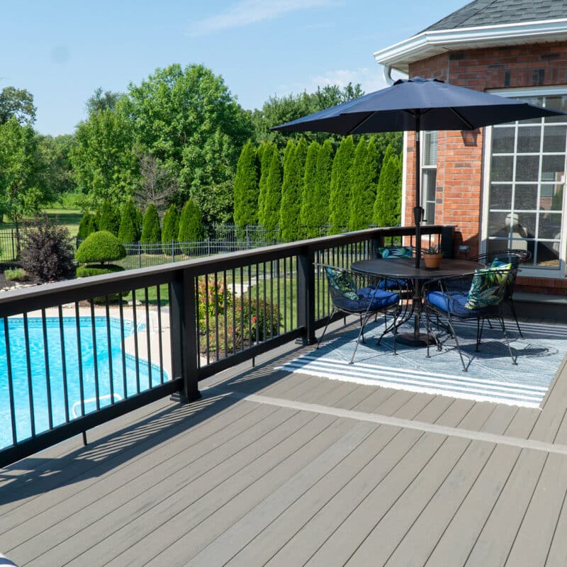 Furnished gray composite deck
