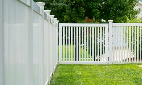 White vinyl fence