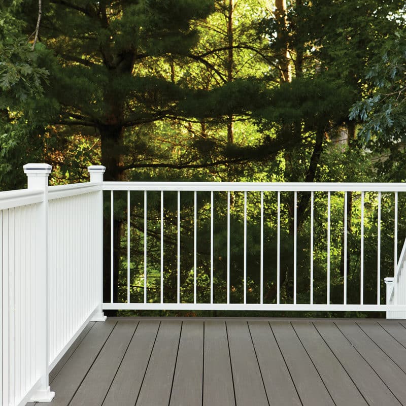 Vinyl deck with white railing
