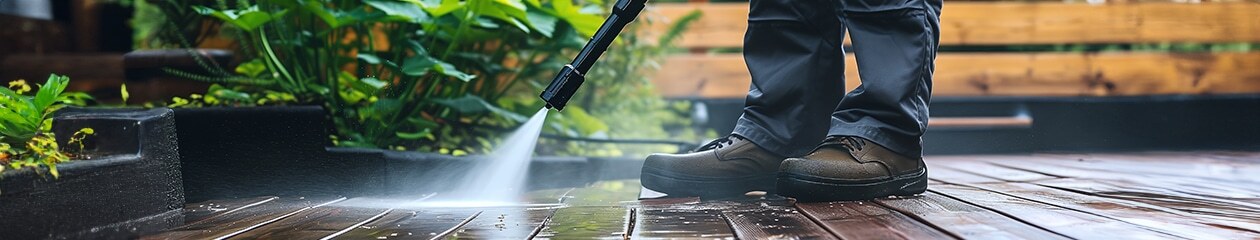 Power washing deck