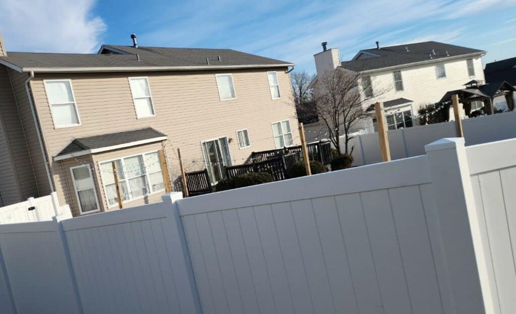 Tall vinyl privacy fence