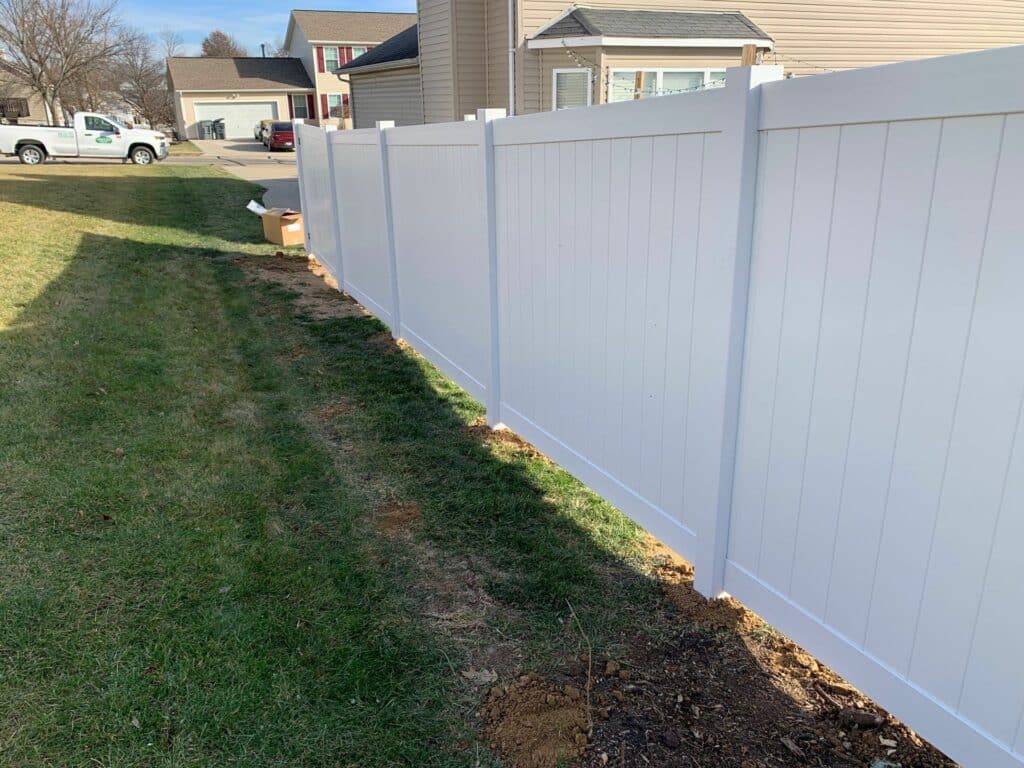 Tall vinyl privacy fence