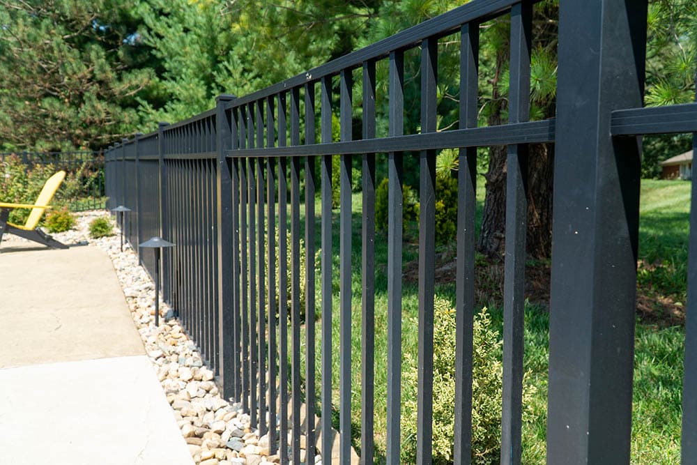 Aluminum fence around pool and yard