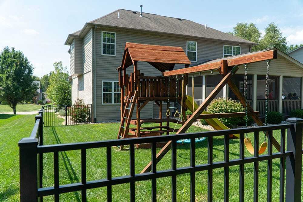 Aluminum fence around pool and yard
