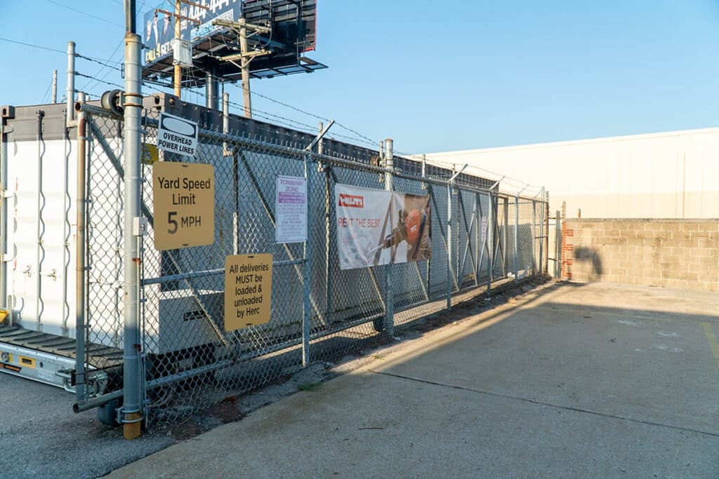 Commercial chain link fence and gate