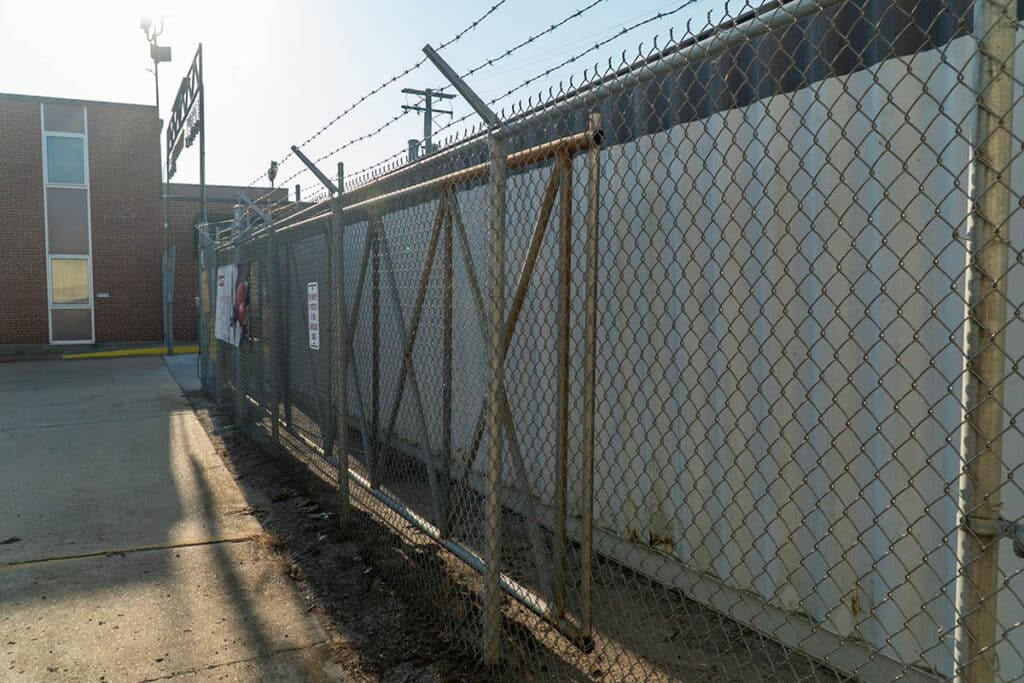 Commercial chain link fence and gate