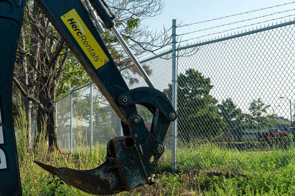 Commercial chain link fence and gate