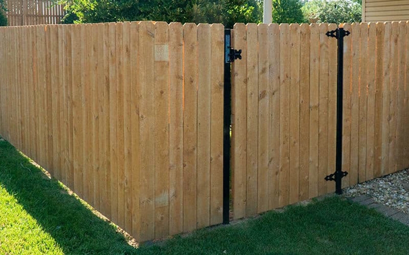 Wood fence with gate