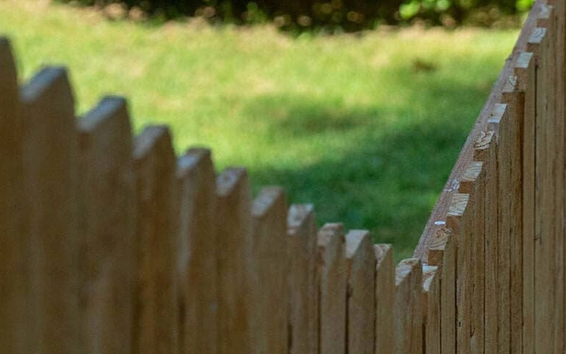 Top view of wood fence