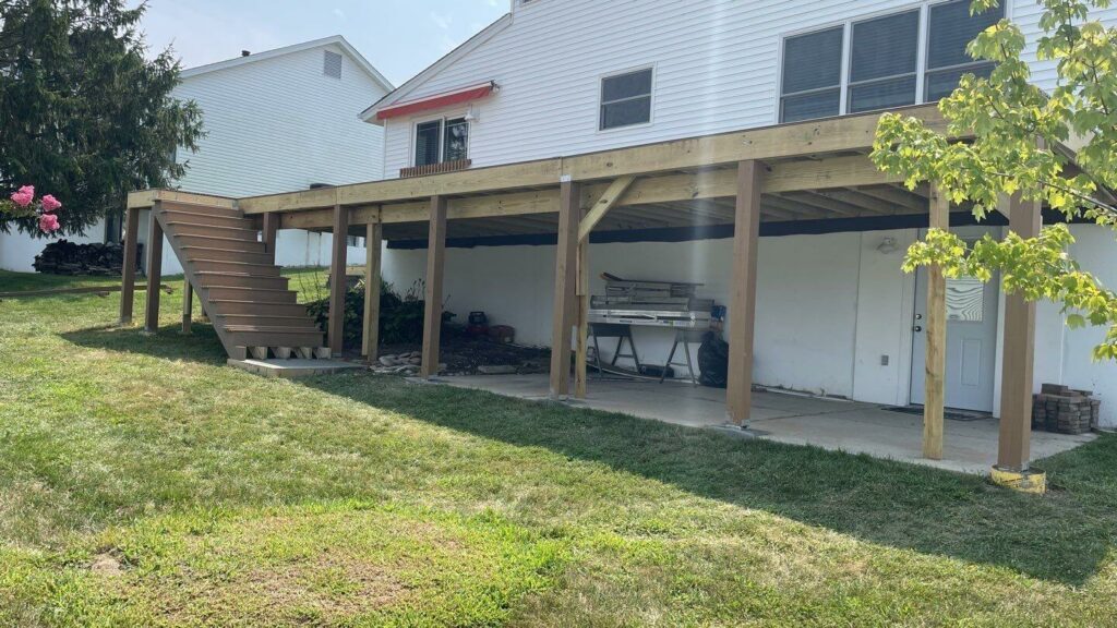 Screened-in deck building process