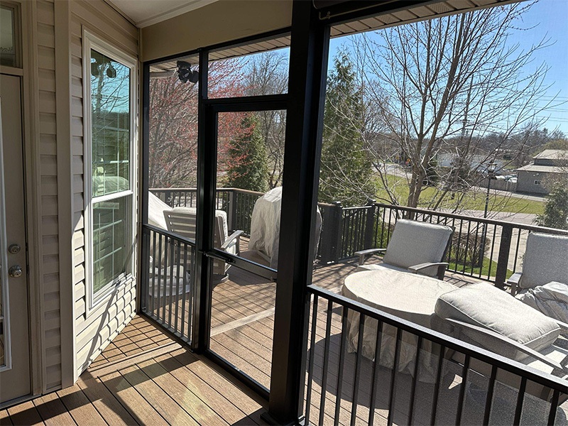 Interior of screened-in porch