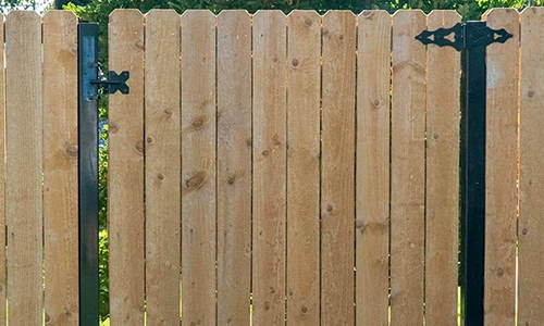 Wood fence with gate