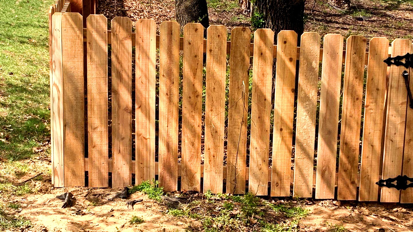 Wood fence with gate