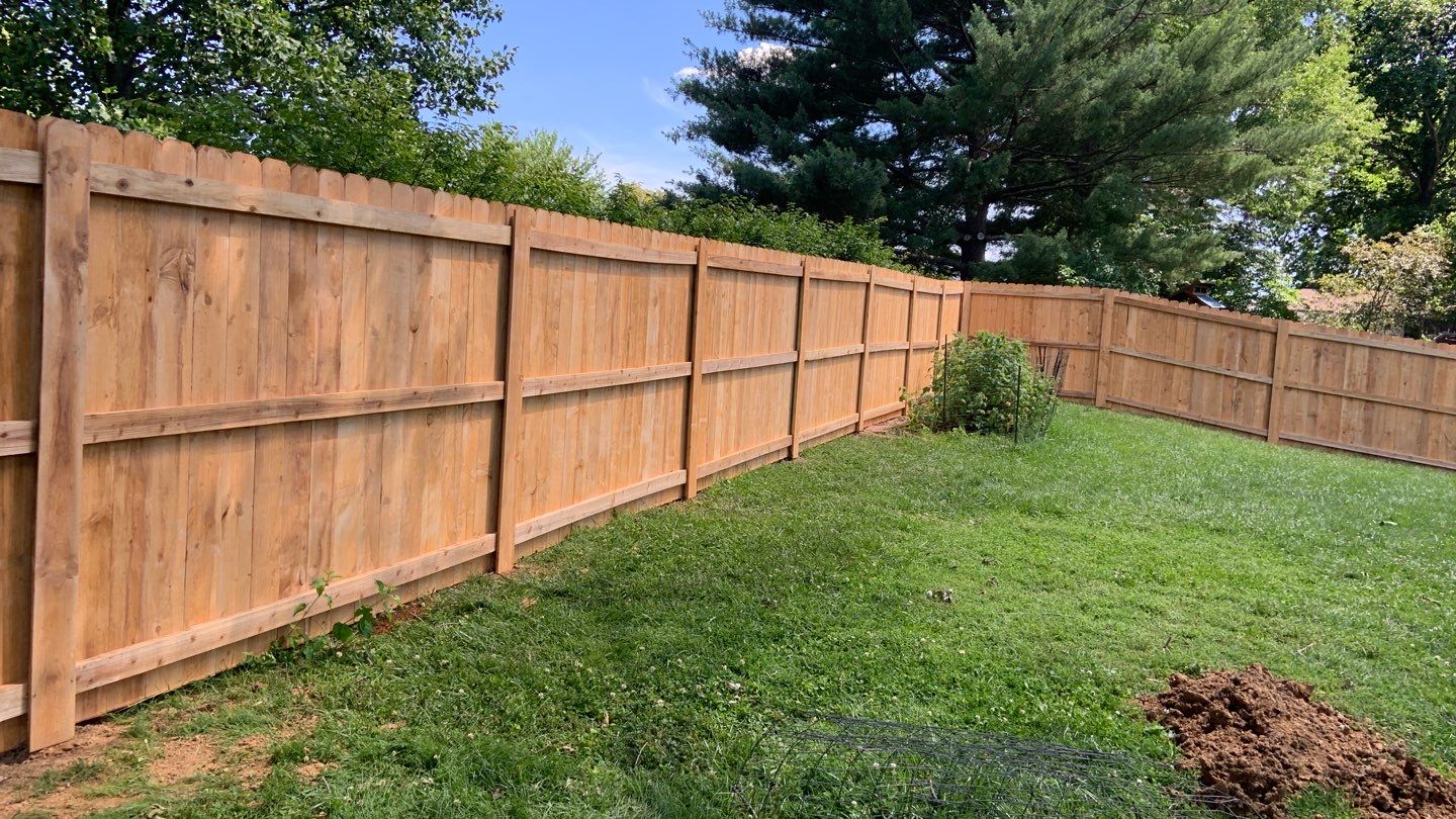Inside view of wood privacy fence