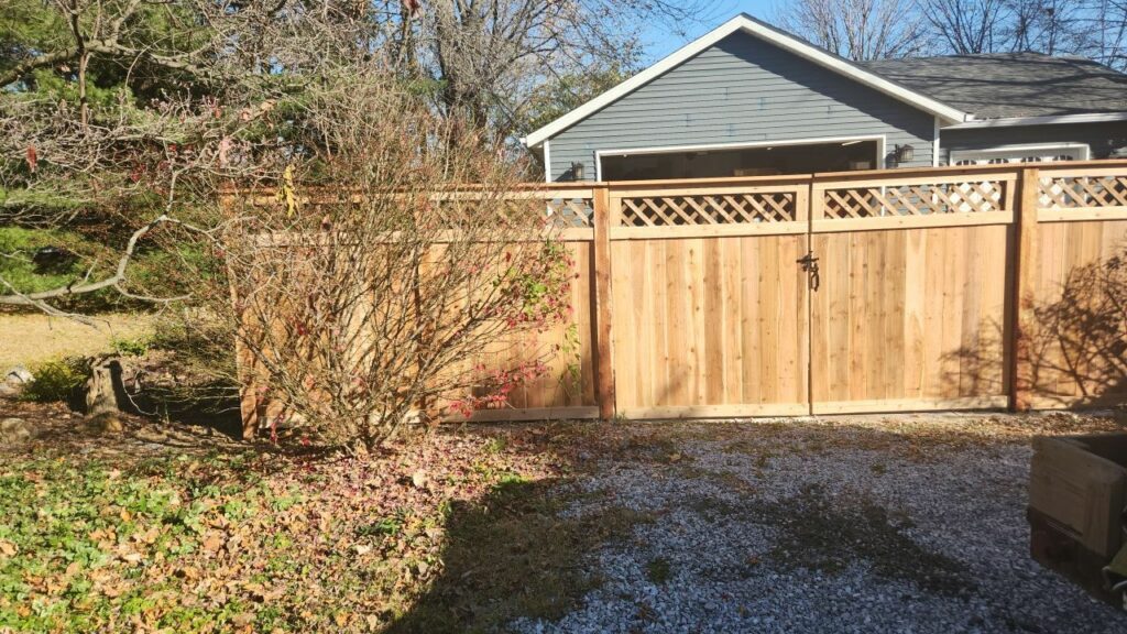 Cedar fence with gate