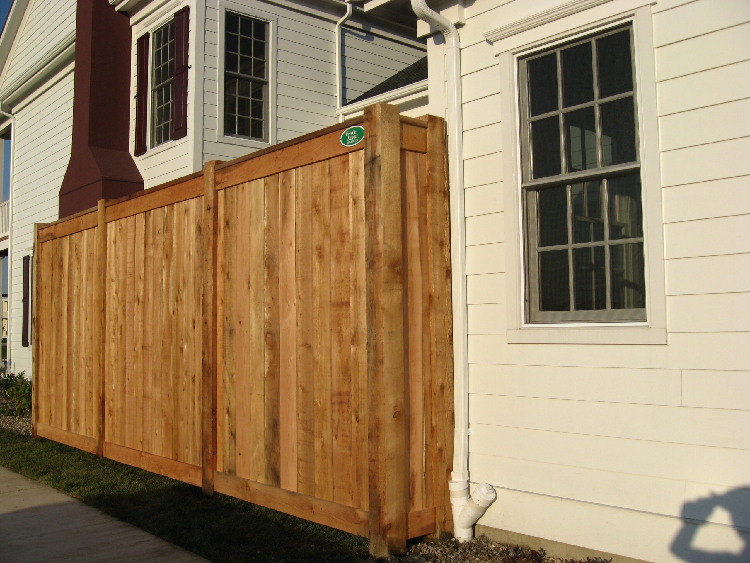 Tall wood privacy fence