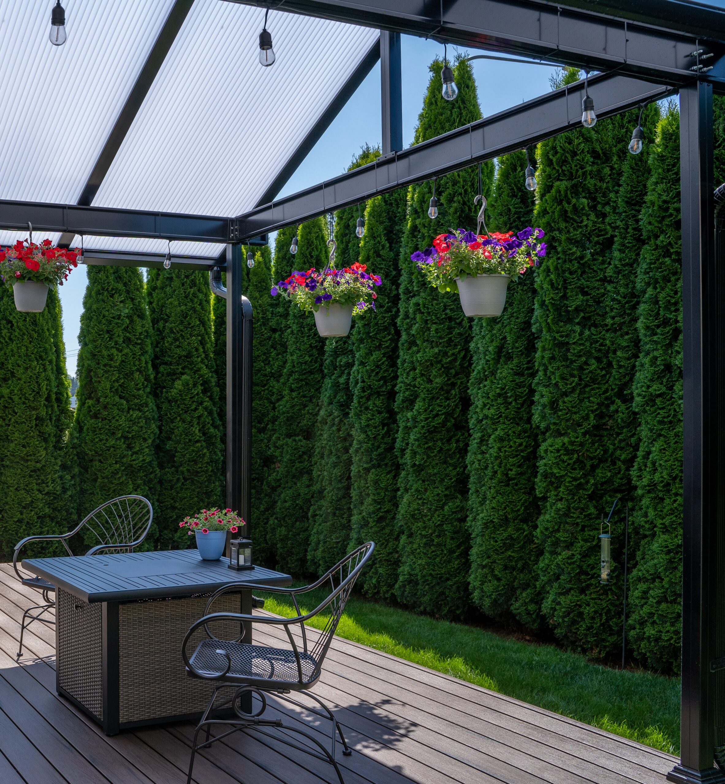 Fence and Deck Depot Gable Patio Cover with Lights Fence and Deck Depot Gable Patio Cover with Lights